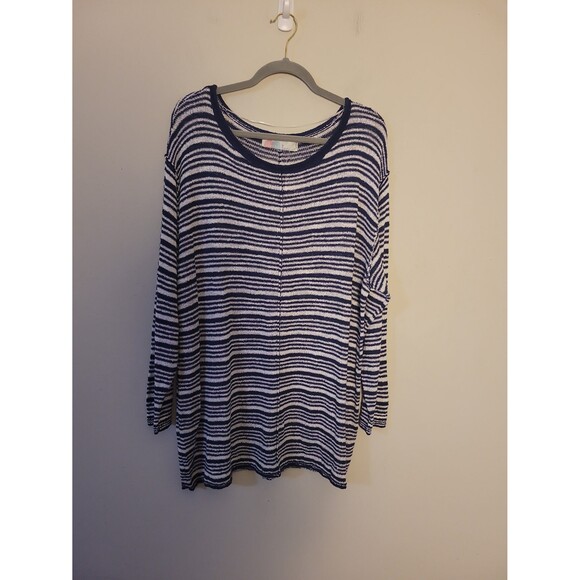 Free People Sweaters - New Free People Beach Blue Stripes Lightweight Pullover Sweater Sz XL